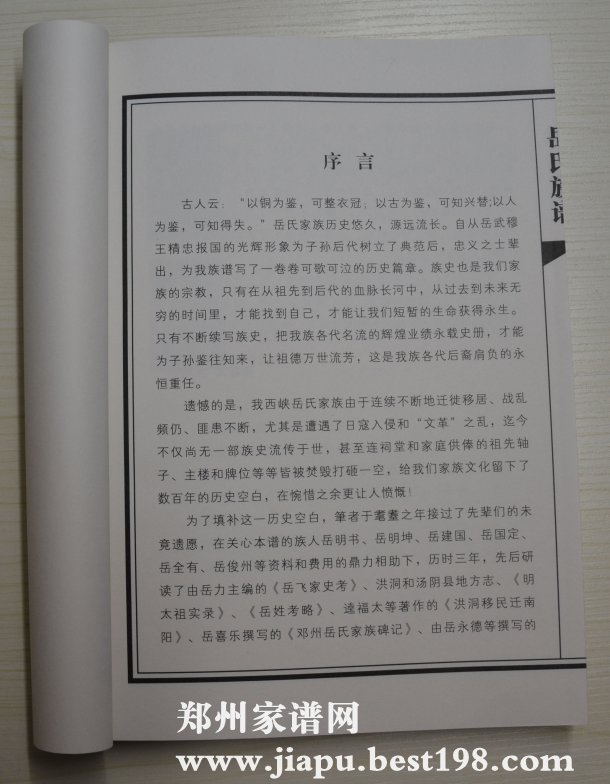 河南南阳西峡岳氏家谱(岳飞五子后代)