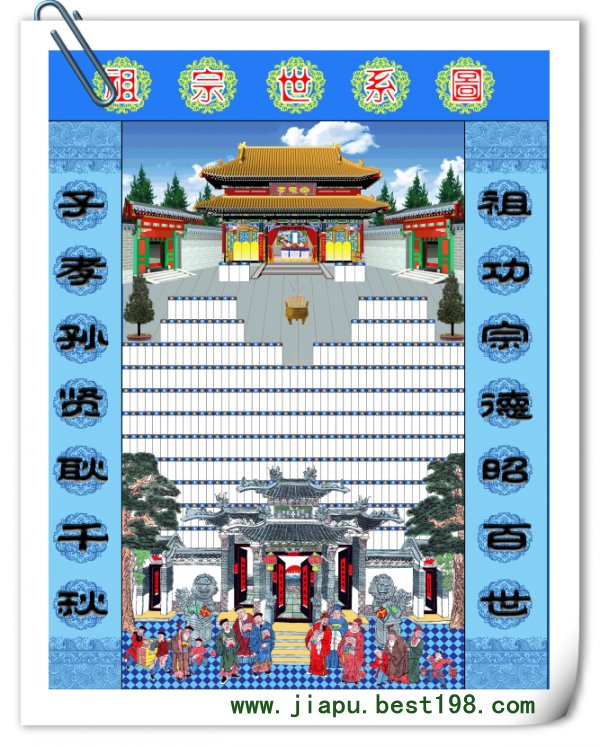 家谱挂图_家谱世系图_族谱图_家谱轴子_祖宗牌位